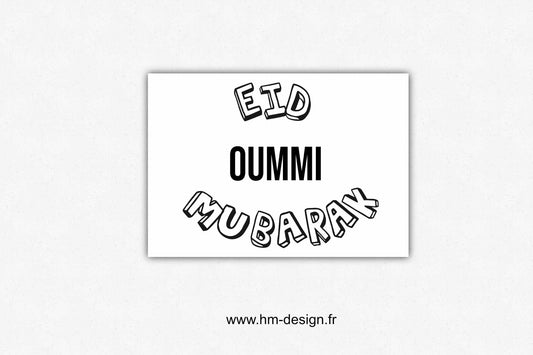 Carte EID MUBARAK FAMILY à colorier